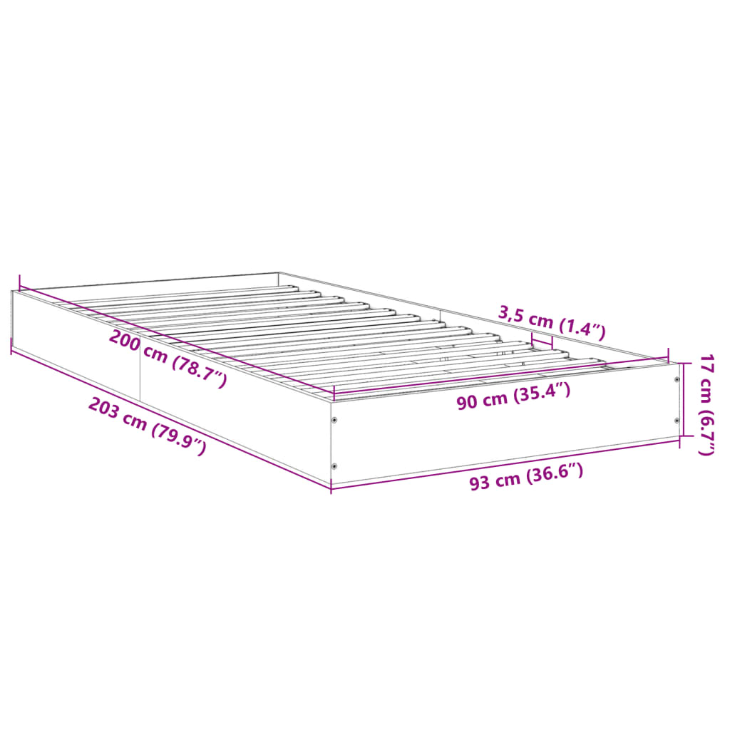 Giroletto Grigio Cemento 90x200 cm in Legno Multistrato 842066