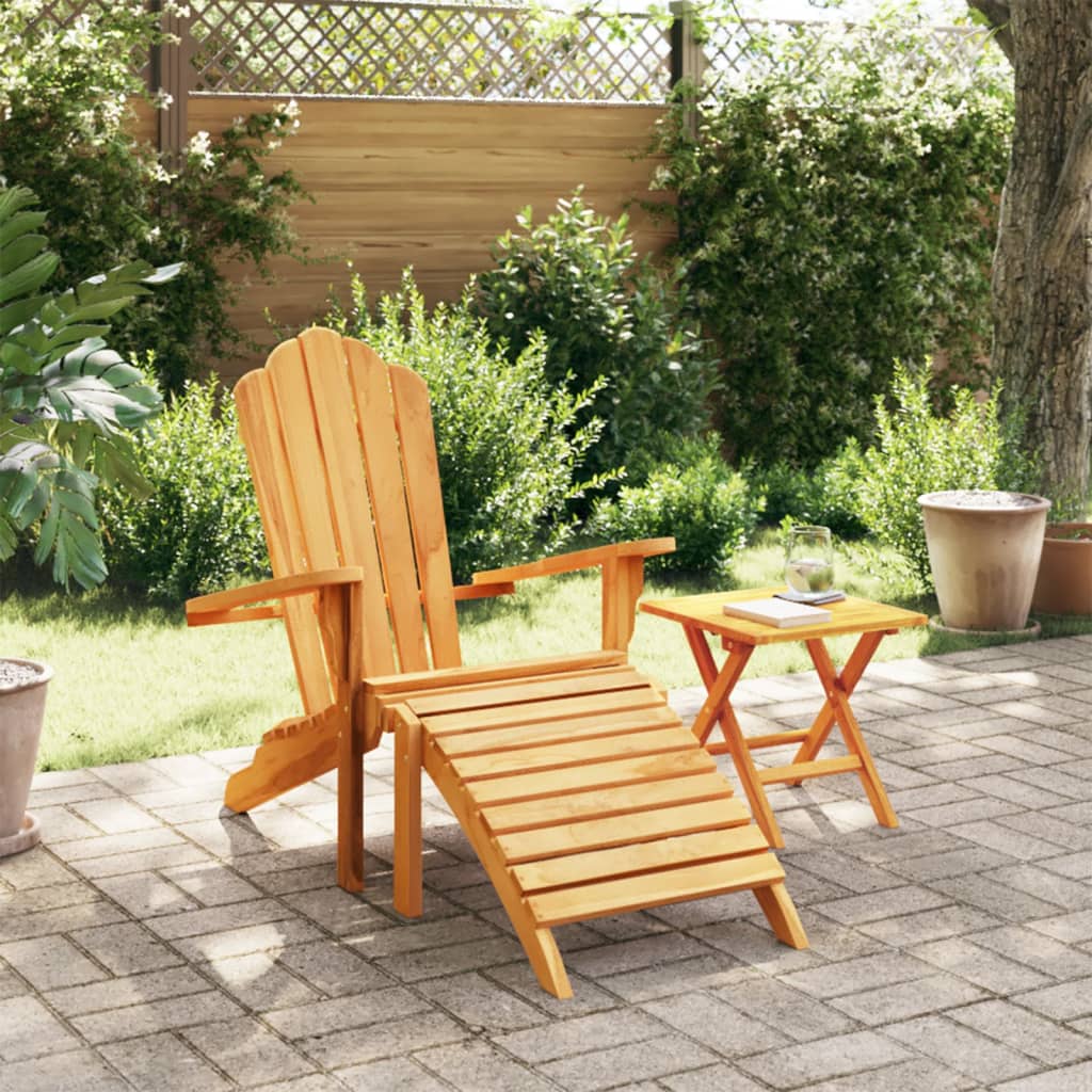 Sedia Giardino Adirondack con Poggiapiedi Legno Massello Teak 4008080