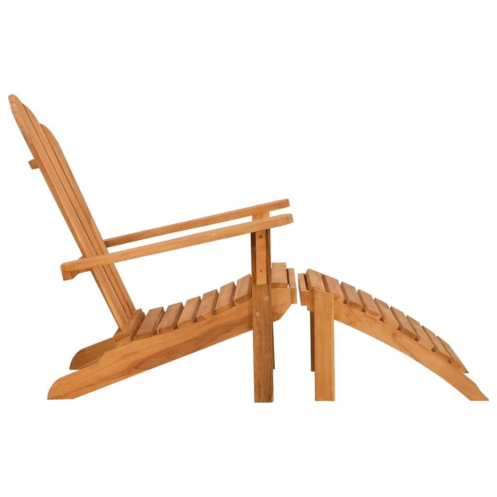 Sedia Giardino Adirondack con Poggiapiedi Legno Massello Teak 4008080