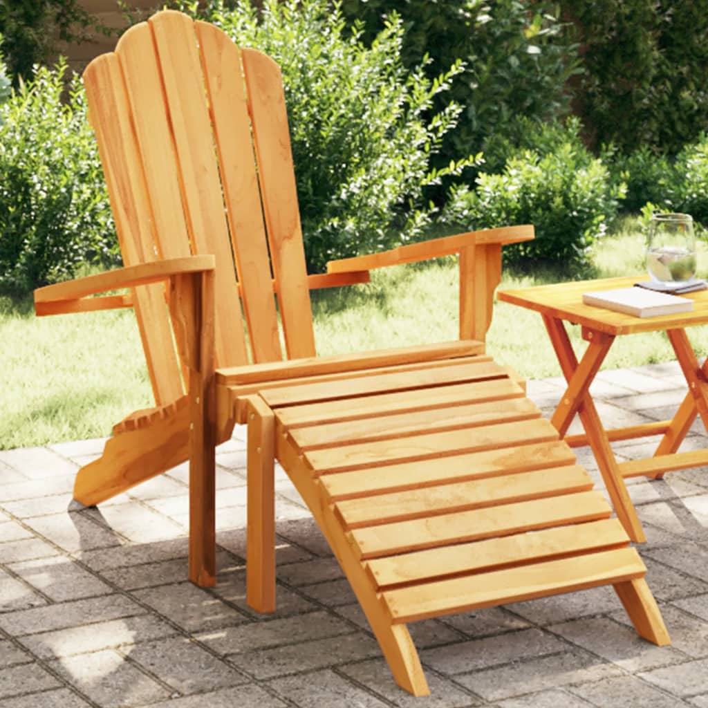 Sedia Giardino Adirondack con Poggiapiedi Legno Massello Teak 4008080