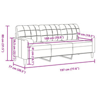 Divano a 3 Posti con Cuscini Grigio Chiaro 180 cm in Velluto 3278229