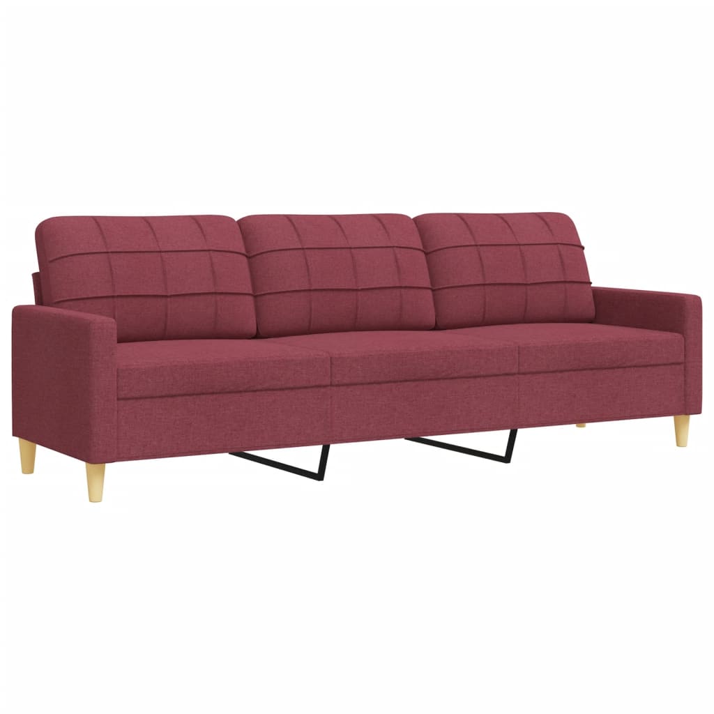 Set di Divani 2 pz con Cuscini Decorativi Rosso Vino in Tessuto 3278341