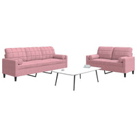 Set di Divani 2 pz con Cuscini e Rinforzi rosa in Velluto 3278414