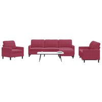 Set di Divani 4 pz con Cuscini Rosso Vino in Velluto 3278445