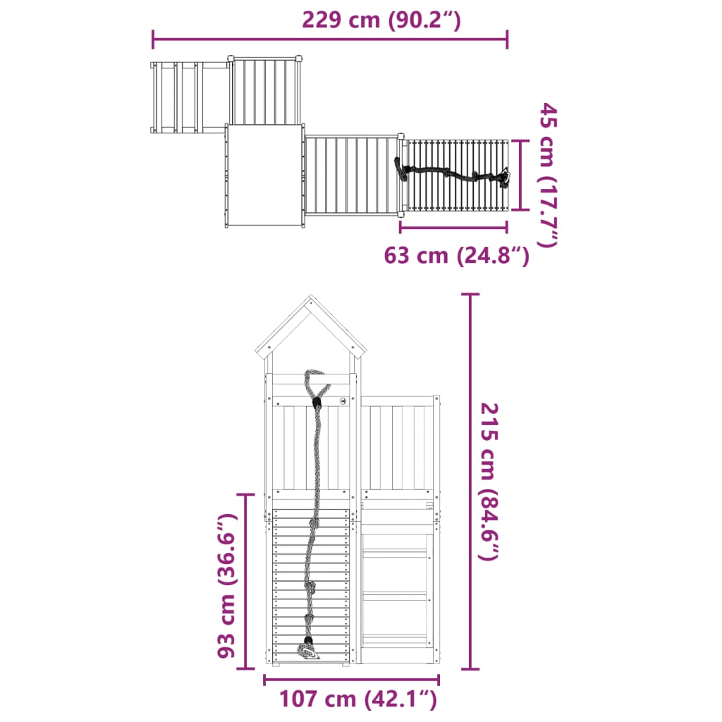 Set da Gioco da Esterno in Legno Massello di Pino 3278965