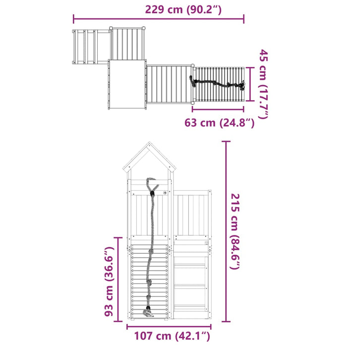 Set da Gioco da Esterno in Legno Massello di Pino 3278965