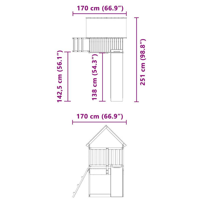 Set da Gioco da Esterno in Legno Massello di Pino 3279202