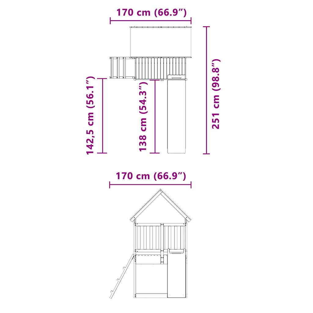 Set da Gioco da Esterno in Legno di Pino Impregnato 3279204