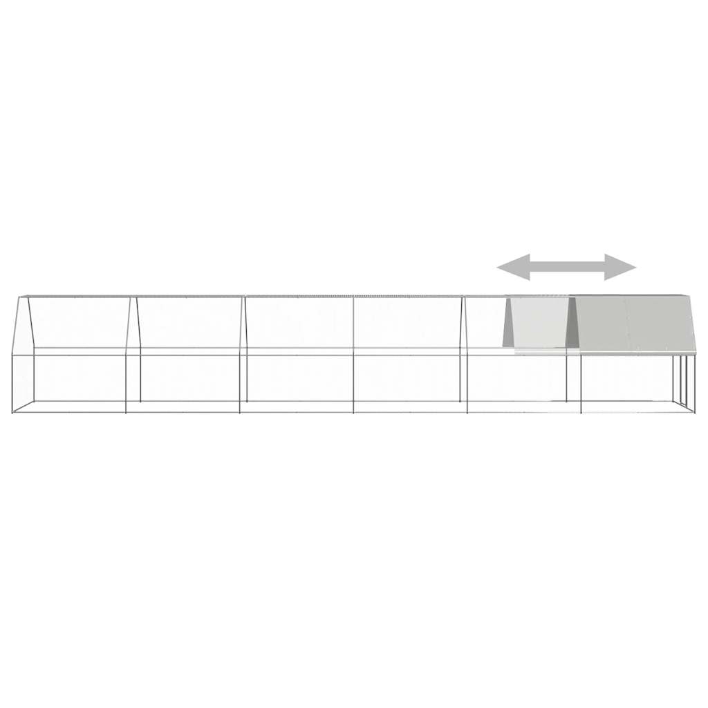 Gabbia per Polli 2x12x2 m in Acciaio Zincato 3278807