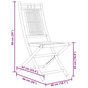 Sedie da Giardino Pieghevoli 6 pz 46x66x99 cm in Bambù 3278512