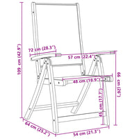 Sedie da Giardino Pieghevoli 4 pz Massello d'Acacia e Textilene 3279235