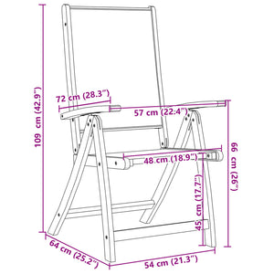 Sedie da Giardino Pieghevoli 4 pz Massello d'Acacia e Textilene 3279235