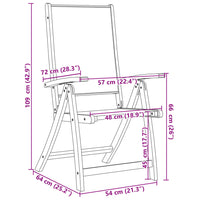 Sedie da Giardino Pieghevoli 6 pz Massello d'Acacia e Textilene 3279245