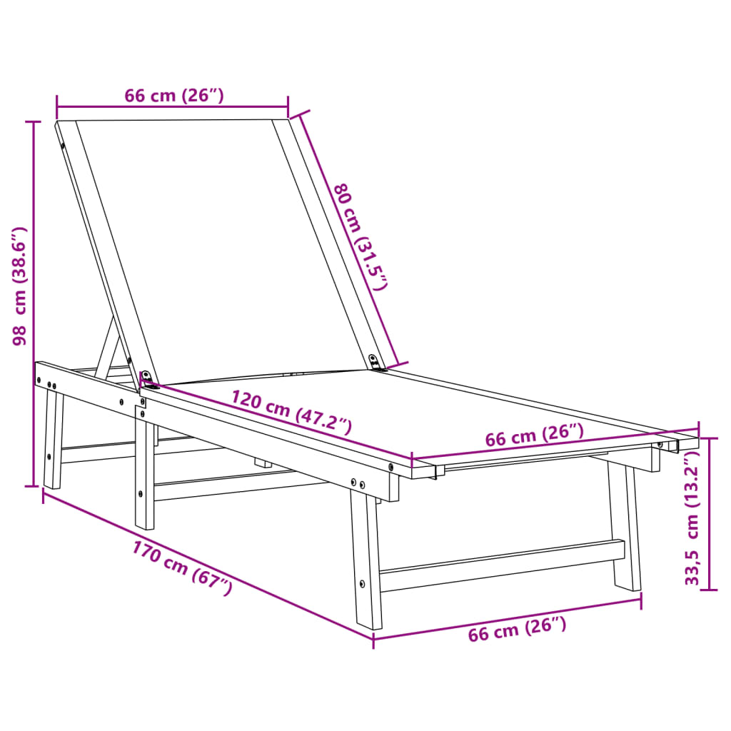 Lettini Prendisole 2 pz Crema Legno Massello Acacia e Textilene 3279248