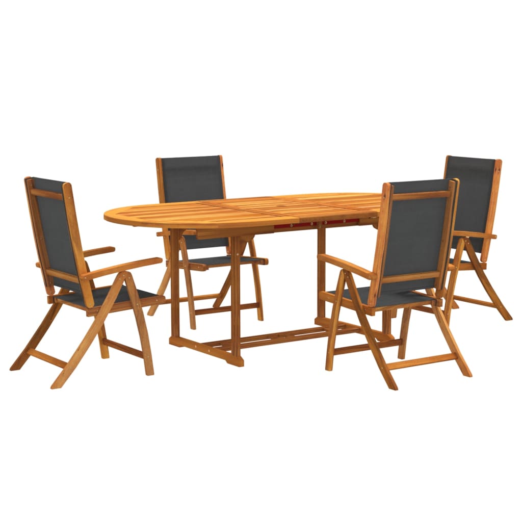 Set Pranzo da Giardino 5pz Legno Massello di Acacia e Textilene 3279258