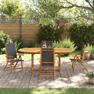 Set Pranzo da Giardino 5pz Legno Massello di Acacia e Textilene 3279258