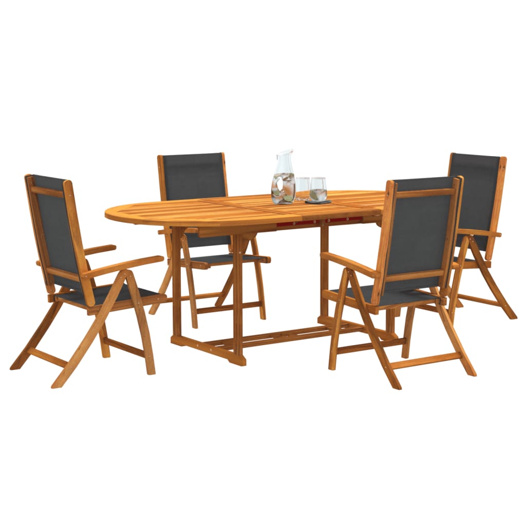 Set Pranzo da Giardino 5pz Legno Massello di Acacia e Textilene 3279258