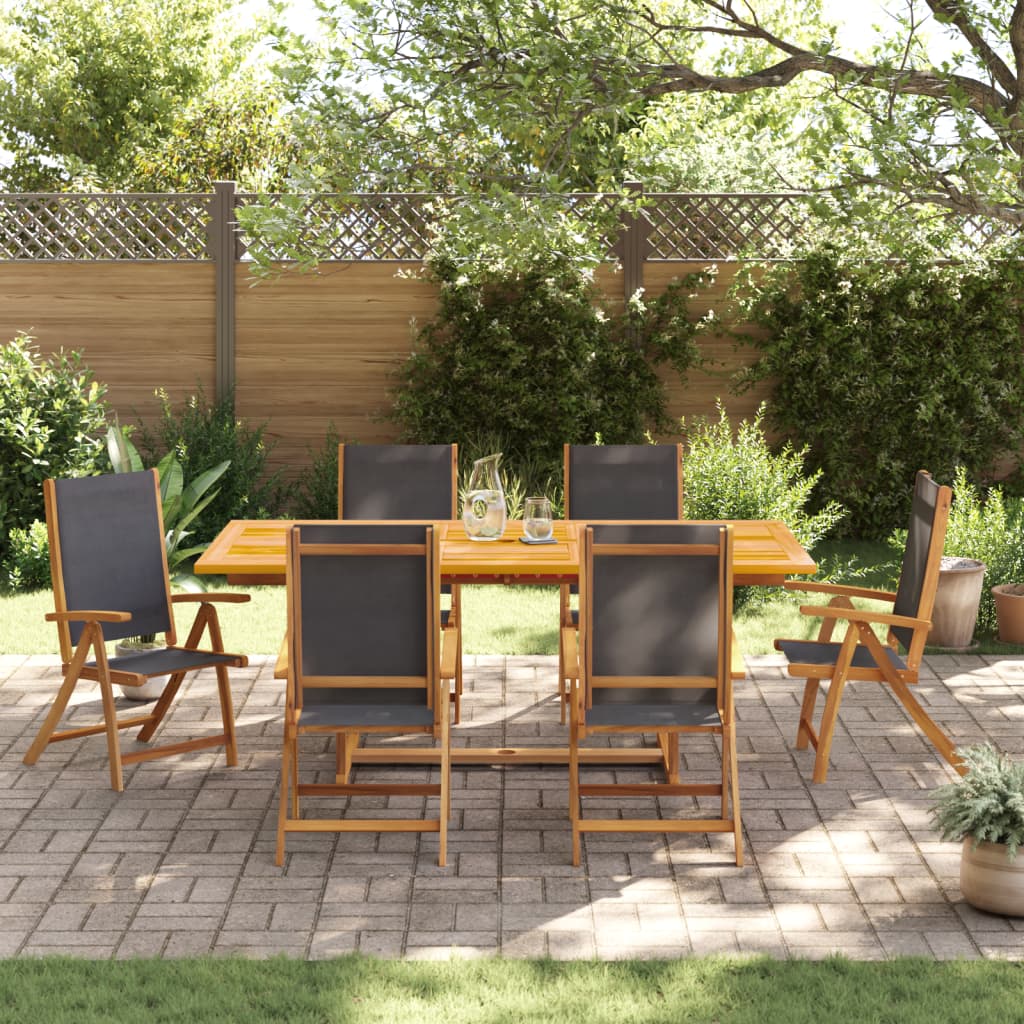 Set Pranzo da Giardino 7pz Legno Massello di Acacia e Textilene 3279261