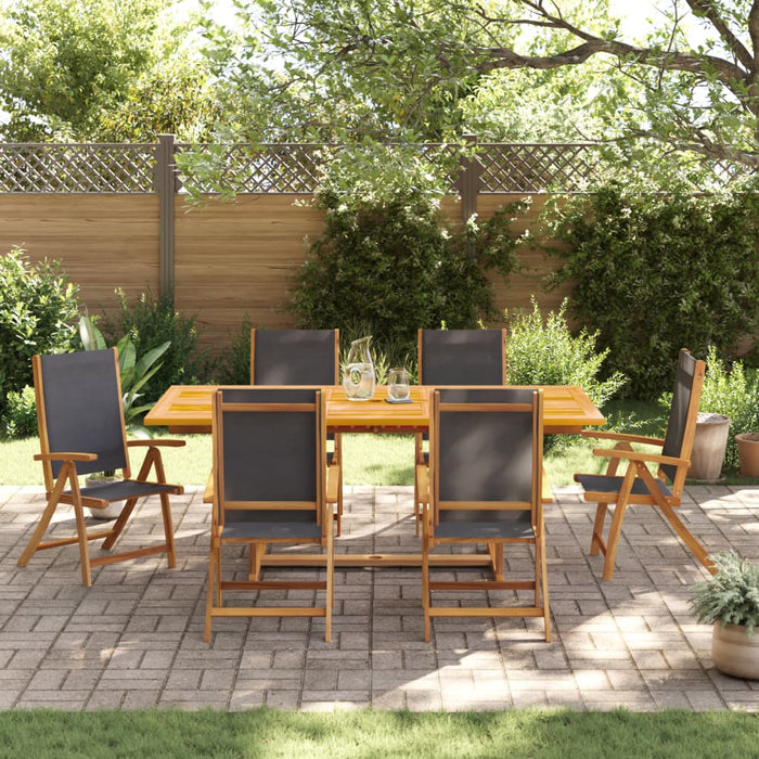 Set Pranzo da Giardino 7pz Legno Massello di Acacia e Textilene 3279261