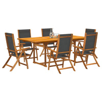 Set Pranzo da Giardino 7pz Legno Massello di Acacia e Textilene 3279261