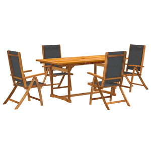 Set Pranzo da Giardino 5pz Legno Massello di Acacia e Textilene 3279268