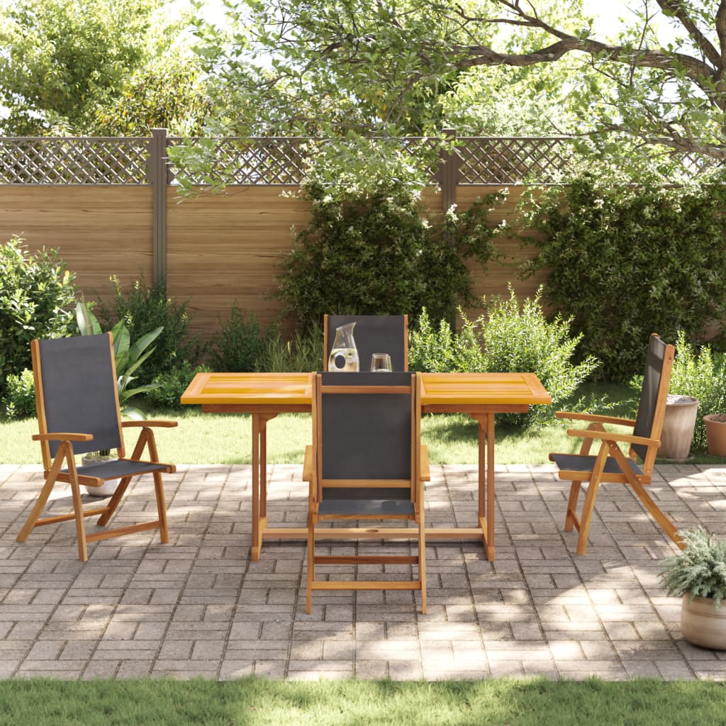 Set Pranzo da Giardino 5pz Legno Massello di Acacia e Textilene 3279268