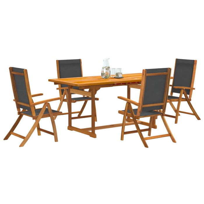 Set Pranzo da Giardino 5pz Legno Massello di Acacia e Textilene 3279268