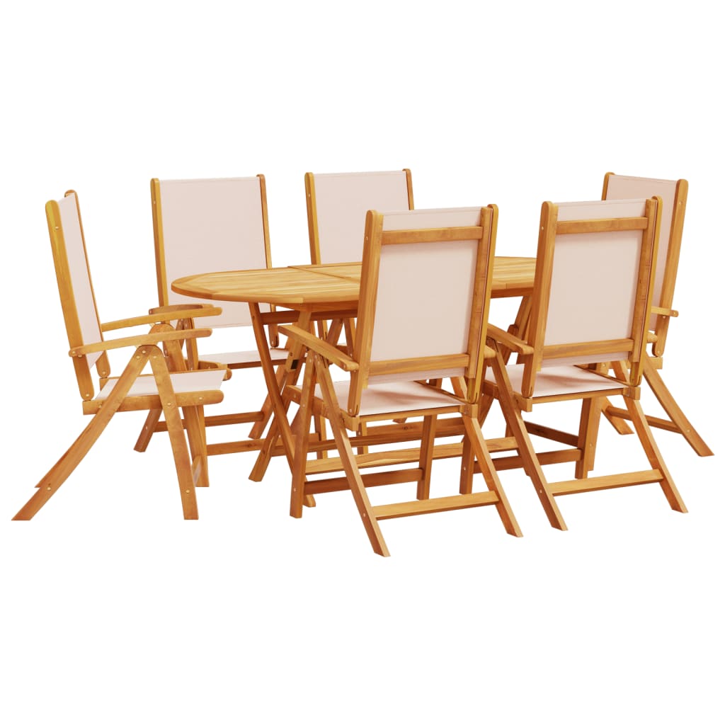 Set Pranzo da Giardino 7pz Legno Massello di Acacia e Textilene 3279270