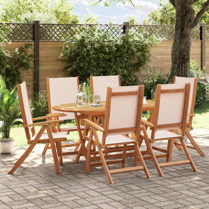 Set Pranzo da Giardino 7pz Legno Massello di Acacia e Textilene 3279270