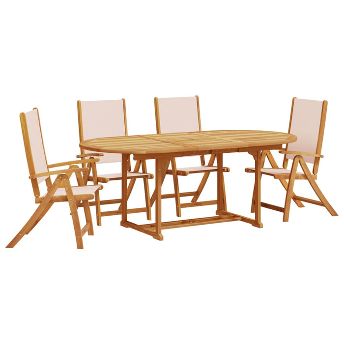 Set Pranzo da Giardino 5pz Legno Massello di Acacia e Textilene 3279272