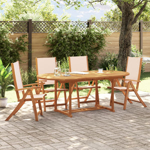 Set Pranzo da Giardino 5pz Legno Massello di Acacia e Textilene 3279272