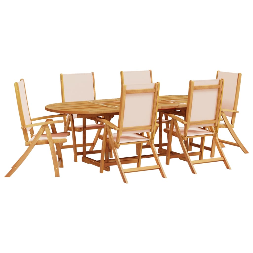 Set Pranzo da Giardino 7pz Legno Massello di Acacia e Textilene 3279276