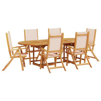 Set Pranzo da Giardino 7pz Legno Massello di Acacia e Textilene 3279276