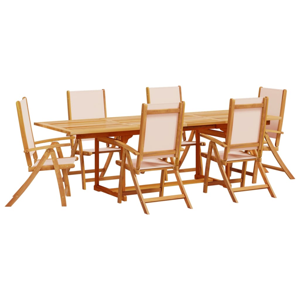 Set Pranzo da Giardino 7pz Legno Massello di Acacia e Textilene 3279278