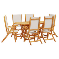 Set Pranzo da Giardino 7pz Legno Massello di Acacia e Textilene 3279284