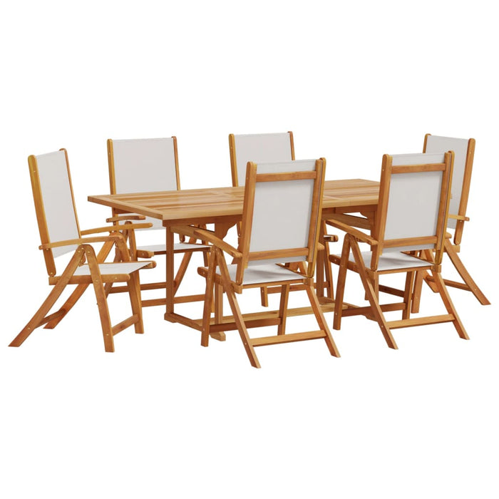 Set Pranzo da Giardino 7pz Legno Massello di Acacia e Textilene 3279289