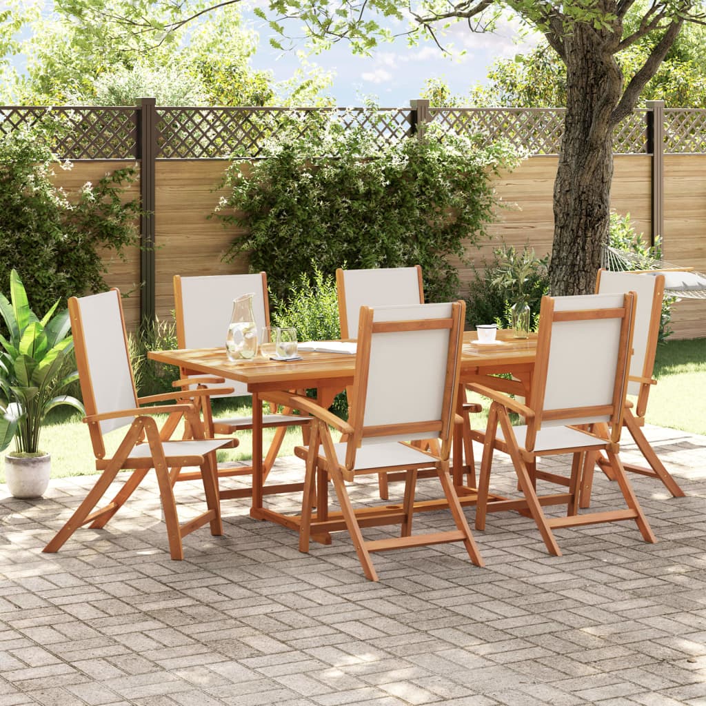 Set Pranzo da Giardino 7pz Legno Massello di Acacia e Textilene 3279289