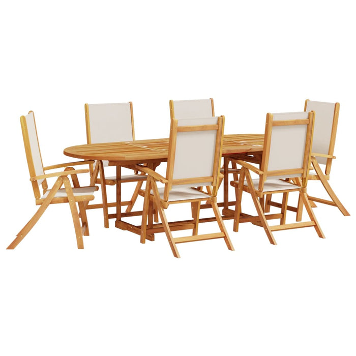 Set Pranzo da Giardino 7pz Legno Massello di Acacia e Textilene 3279290