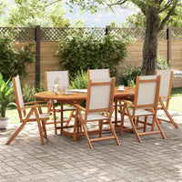 Set Pranzo da Giardino 7pz Legno Massello di Acacia e Textilene 3279290