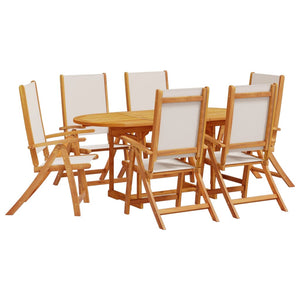 Set Pranzo da Giardino 7pz Legno Massello di Acacia e Textilene 3279295