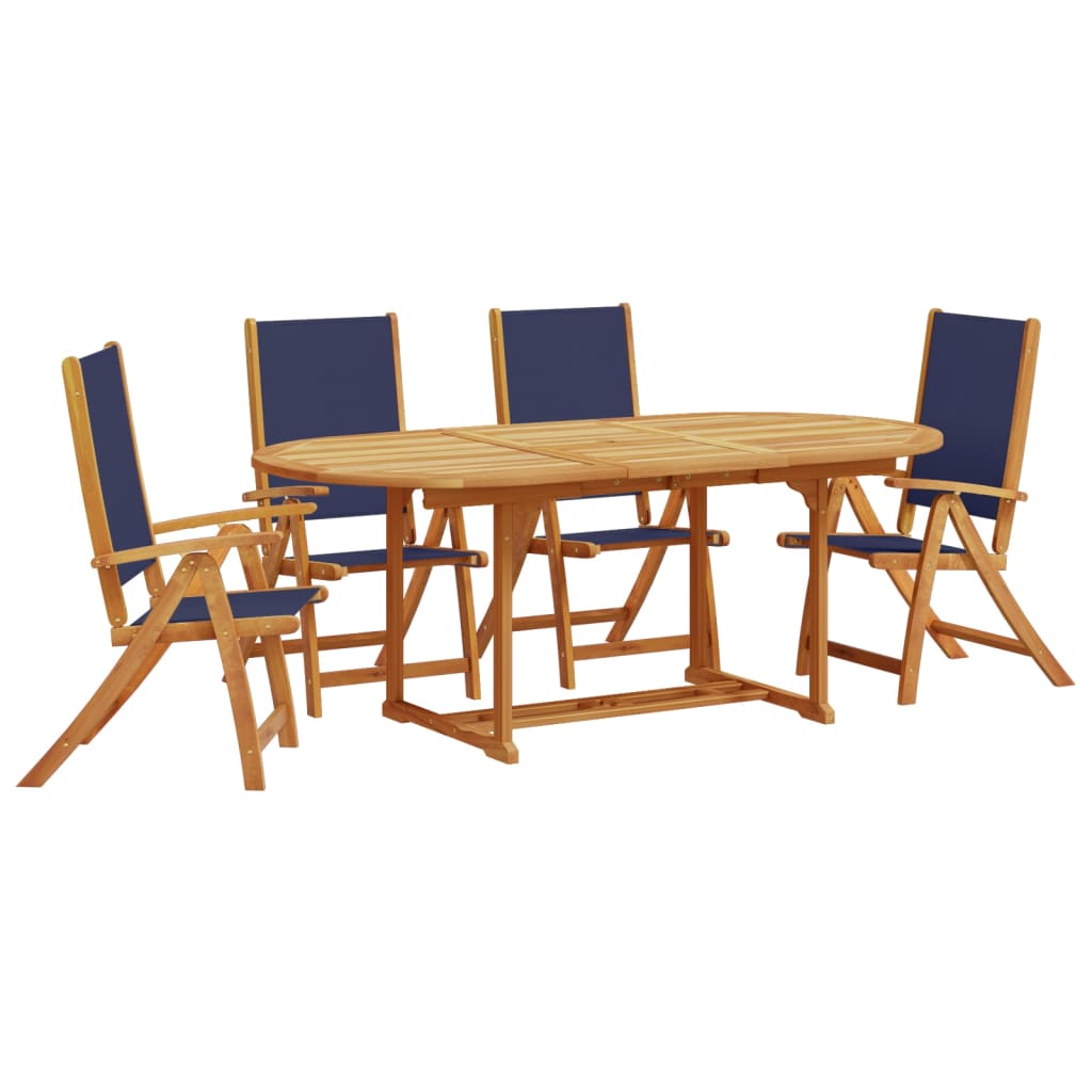 Set Pranzo da Giardino 5pz Legno Massello di Acacia e Textilene 3279300