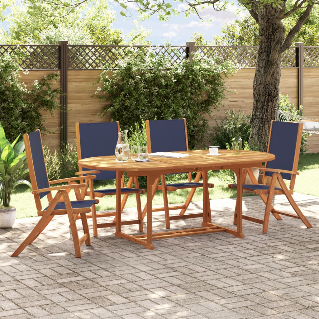 Set Pranzo da Giardino 5pz Legno Massello di Acacia e Textilene 3279300