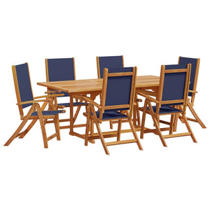 Set Pranzo da Giardino 7pz Legno Massello di Acacia e Textilene 3279303