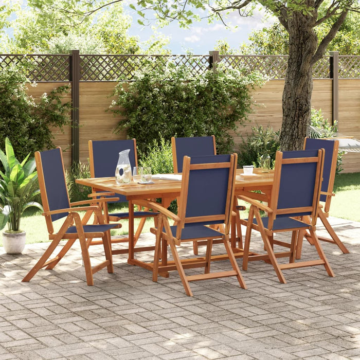 Set Pranzo da Giardino 7pz Legno Massello di Acacia e Textilene 3279303