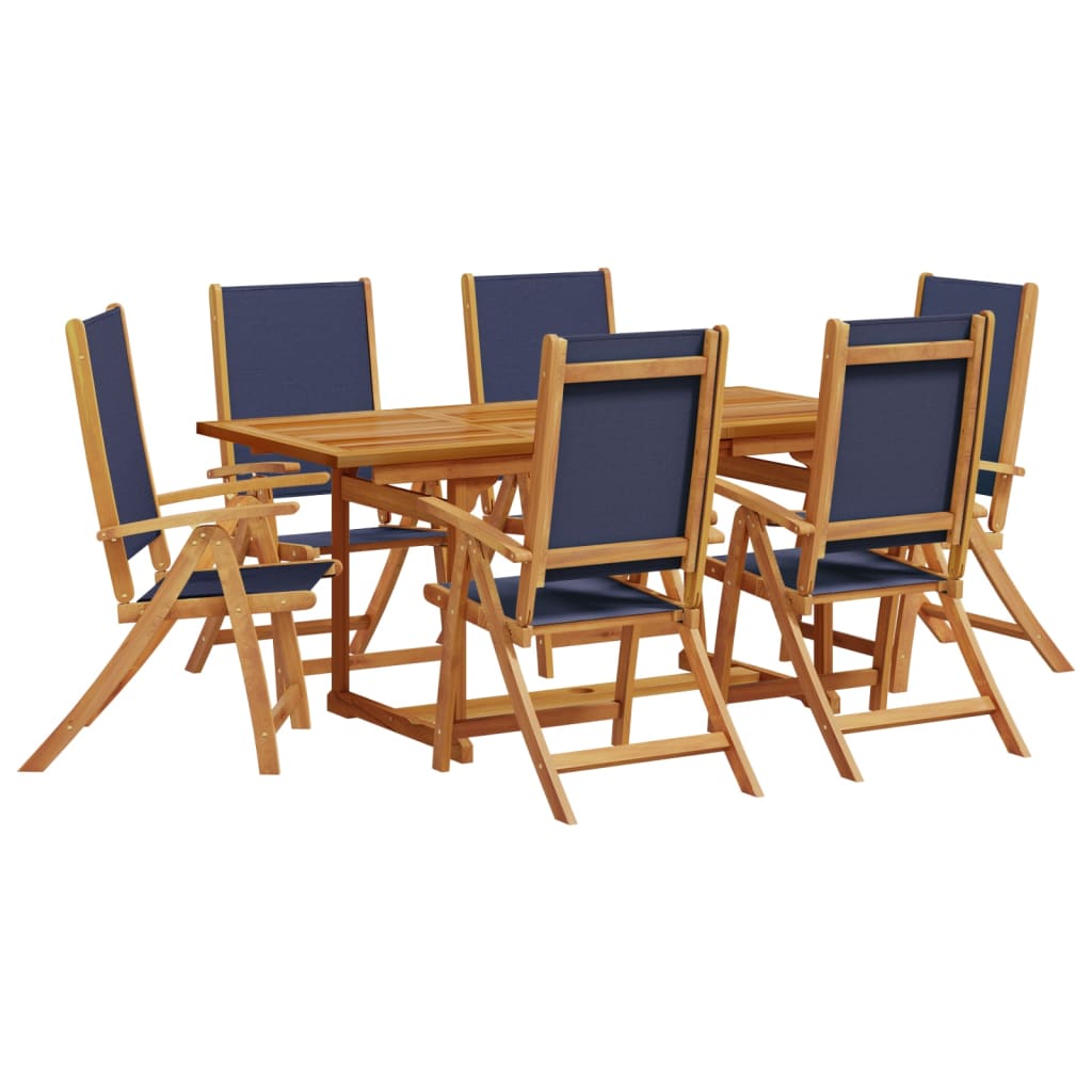 Set Pranzo da Giardino 7pz Legno Massello di Acacia e Textilene 3279311