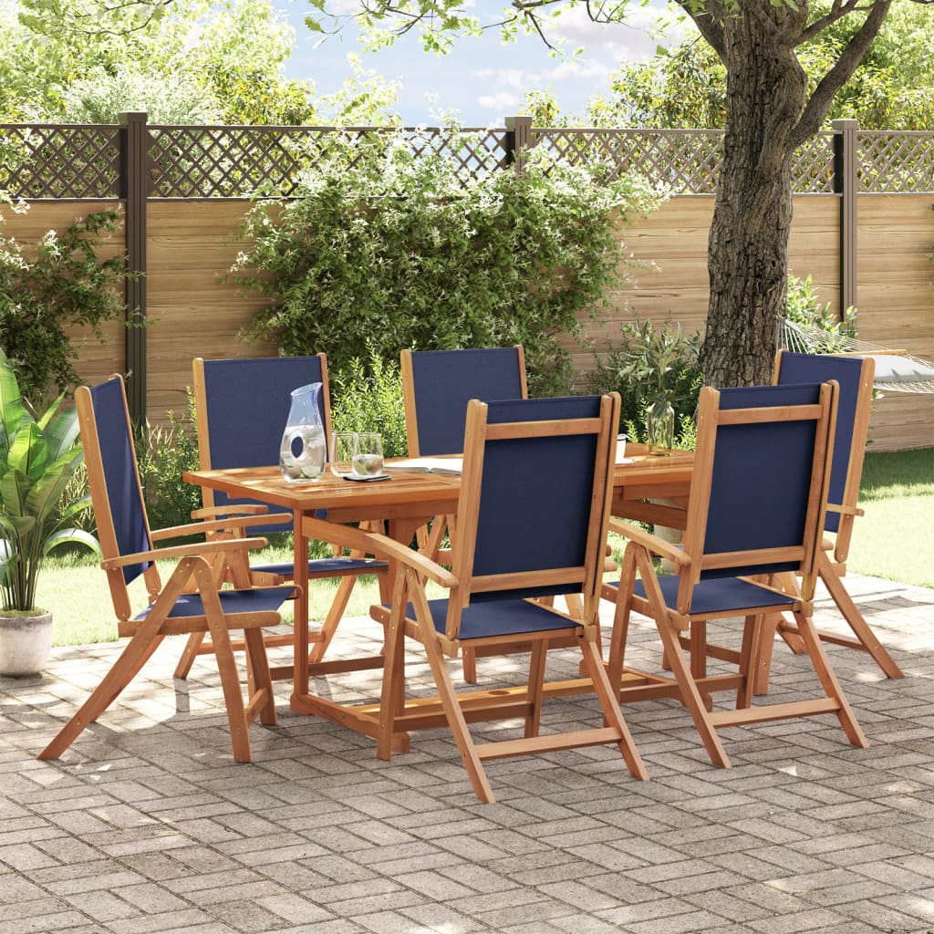 Set Pranzo da Giardino 7pz Legno Massello di Acacia e Textilene 3279311