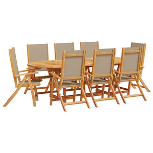 Set Pranzo da Giardino 9pz Legno Massello di Acacia e Textilene 3279319