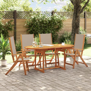 Set Pranzo da Giardino 5pz Legno Massello di Acacia e Textilene 3279322