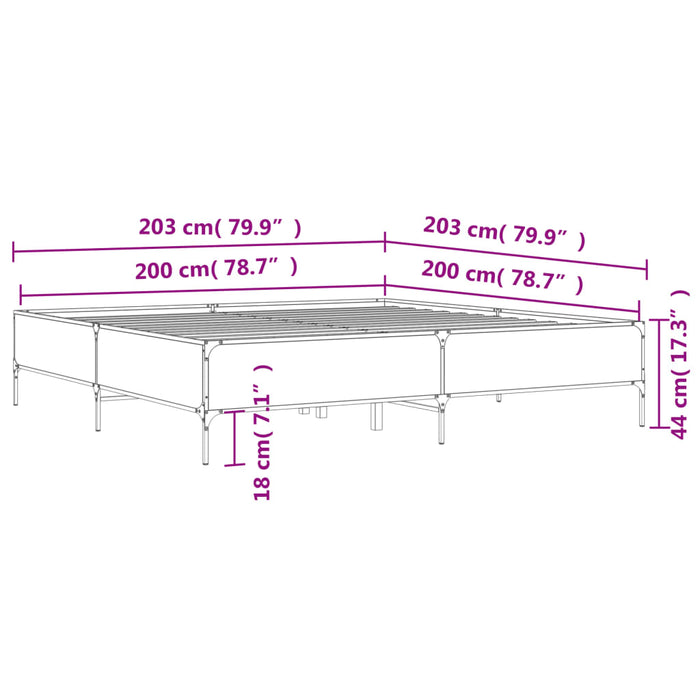 Giroletto Rovere Sonoma 200x200 cm Legno Multistrato e Metallo 3279778