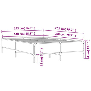 Giroletto Grigio Sonoma 140x200 cm in Legno Multistrato Metallo 3279800